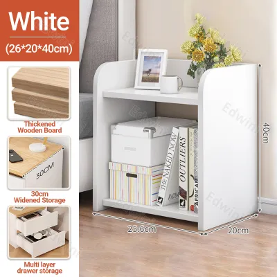 Bedside table Double Drawer minimalist modern bedroom storage rack simple storage bed end storage cabinet rental small bedside cabinet