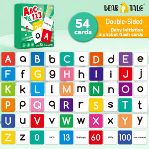 BEAR TALE Early Learning Double Sided Flash Cards Set Baby Educational Toys of Alphabet Number 54pcs