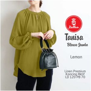 Blouse Wanita Baju Atasan Kain Linen Lembut Oversize Tanisa Blouse Korean Style Ootd Simple - XELLEA