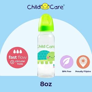 Child Care 8oz Round Feeding Bottles for Boys BPA Free