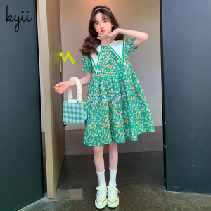 KYII Kids Girls Summer Dress Casual Loose Dress ky22252