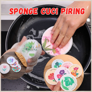 (ISI 3) SPONGE BUSA MAGIC CUCI PIRING MOTIF LUCU / SPONS CUCI PIRING SERBAGUNA SPONS VIRAL SABUT CUCI MOTIF BUNGA