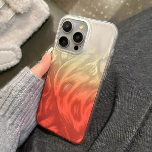 CrashStar Fashion Gradient Colorful Laser Phone Case For iPhone 16 15 14 13 12 Pro Max Glossy Hard Shockproof Phone Cover Casing Shell Hot Sale