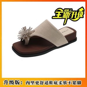 [Free Shipping] Comfortable Korean-Style Ins-Inspired High-Heel Design Fashionable Layered Half-Slipper Sandals For Summer 2026 Casual WomenS Flip-Flops