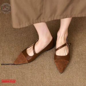 Nizamstore - Flat Shoes Wanita Tali Miring Model Terbaru | Sepatu Jalan Korea Style Kekinian