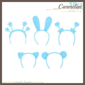 [Carmelun] 5Pcs Dollhouse Miniature Headband Rabbit Cat Bear Ear Head Band Doll Mini Hairwear Hair Accessories for 30cm Doll