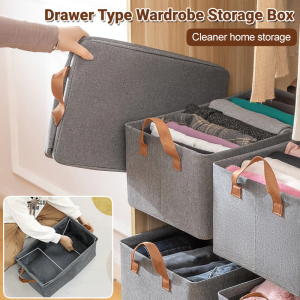 Foldable Closet Storage Box Wardrobe Organizer Household Large Capacity Dustproof Stackable Fabric Storage Box