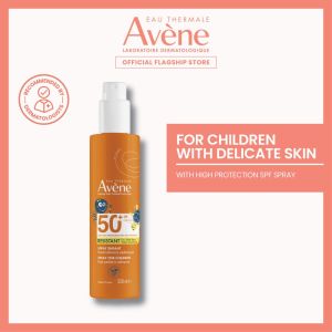 AVENE Sun Care - Kids SPF 50+ Sunscreen Spray - Very High Protection Against UVB/UVA - Light Texture - Water Sand & Sweat Resistant - High Pediatric Tolerance - Sensitive Skin - 200 ml