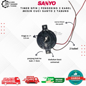 JMT - Timer Spin | Pengering 2 Kabel untuk Mesin Cuci Sanyo 2 Tabung