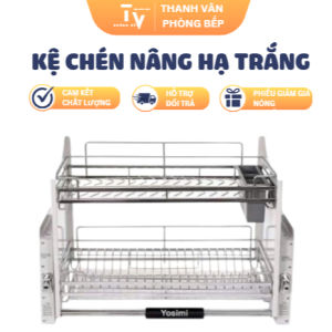 Kệ chén nâng hạ trắng (TV1205)