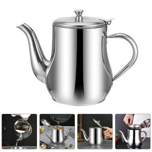 [Same Day Ship] Stainless Steel Oil Pot Container Mesh Grease Strainer Jug Kitchen Bacon Cookware Can