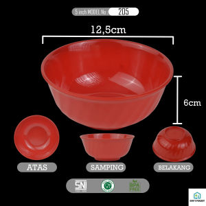 Mangkuk Melamin Asli (Keramik Imitasi) Ulir 5 6 Inch Gelombang Luar /Mie/ Sup /Kuah/ Nasi Putih