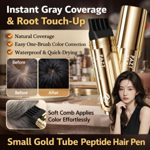 [White Hair Blackening] Small Gold Tube Polypeptide Hair Pen Quick Disposable Hair Styling Pen Quickly Covers White Hair  Fast Coloring  Disposable Hair Dyeing Comb Quick Disposable Hair Styling Pen