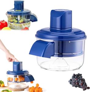 Electric Grape Peeling MachineGarlic Peeler MachineAutomatic Small Fruit Tomato Peeler ToolRechargeable Commercial Smart Fruit Skin Remover Machines for Grapes GarlicsTomatoCherry (Blue)