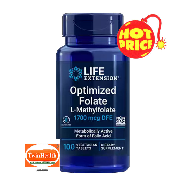 Life Extension Optimized Folate (L-Methylfolate) 1,700 mcg / 100 ...