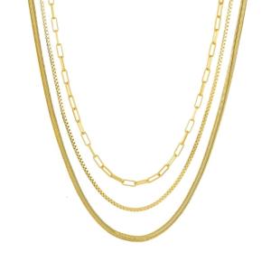 Stylish Layer Necklace Modern Women Necklace Elegant Statement Jewellery Stainless Steel Texture for Fashion Lover