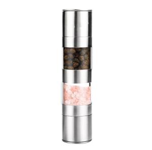 Manual Stainless Steel 2 in 1 Salt and Pepper Mill Spice Grinder Hand Adjustable Ceramic Grinding Mechanism