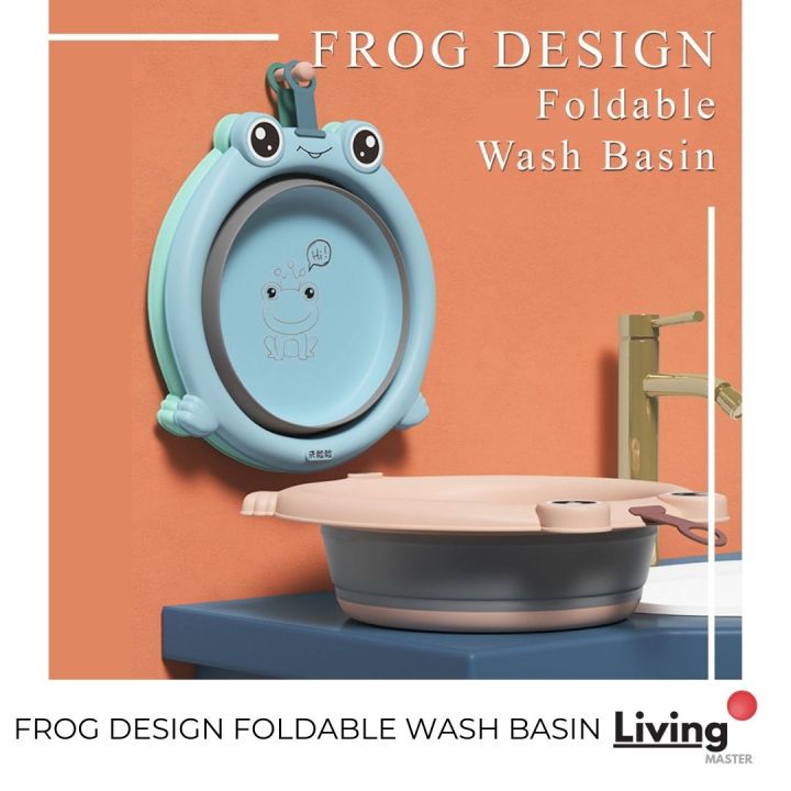 Foldable Wash Basin Frog Design Round Foldable Basin Multifunction ...