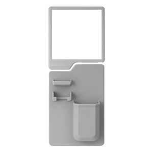 JustLiving 1Set Toothbrush and Razor Holder Removable Silicone Toiletry Organizer Toothbrush Organizer Razor Holder with Mirrors Bathroom Storage Rack Reusable Silicone Shower Bathroom Accessories