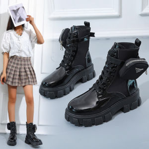 Fall/Winter 2025 New Plus Size Martin Boots Short with Side Bag British Style Fashion Platform Motorcycle Womens Boots