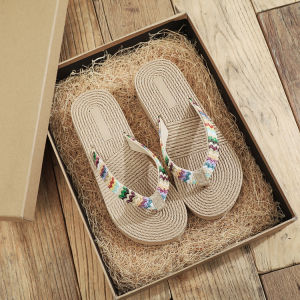 [Free Shipping] New Summer Collection: WomenS Wedge-Heeled Straw-Imitation Sandals Perfect For The Beach Casual Wear And Outdoor Use