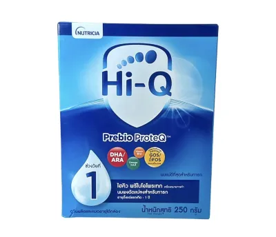 นมผง ไฮคิวสูตร1 พรีไบโอโพรเทก ขนาด 250 กรัม นมผงเด็กแรกเกิด-1ปี นมผง HiQ Prebio ProteQ นมไฮคิวสูตร1
