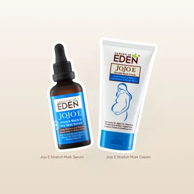 Garden of EDEN Jojo E Stretch Mark Gift Box Pregnancy & Postpartum Care to Smoothen Dry Skin with Jojoba Oil Argan Oil