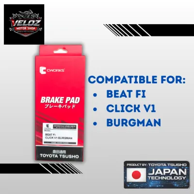 ORIG CWORKS BRAKE PAD FOR ClickV2/V3//GENIO/NMAXBEATFI/CLICKV1/CLICK 150V1/BURGMAN125/SCOOPY/SKYDRIVE SPORT/AIRBALDE 150/PCX/ADV/RAIDER/SNIPER/SHOGUN REAR