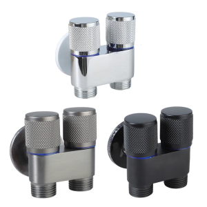 Washing Machine Faucet Toilet Angle Valves 1/2inch Double Control Angle Valves Toilet Bathroom Fittings Enduring