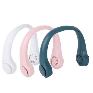 KIPAS ANGIN GANTUNG LEHER PORTABLE / KIPAS ANGIN USB PORTABLE TANPA BALING-BALING / MINI FAN COOLER / MINI NECK FAN