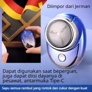 Pisau Cukur Mini Pria Pisau Cukur Portabel USB Pengisian Pisau Cukur Tahan Air Pisau Cukur Elektrik Desain Gradasi Meteor Pria Pisau Cukur Elektrik
