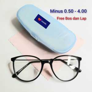 Terbaru Kacamata Oval Lensa Minus Rangka Besi Ukuran 0.50 Samapi 4.00 Unisex Sunglasses Vintage Wanita Pria