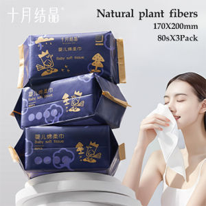 TEN-M JOURNEY Cotton Dry Baby Wipes for Sensitive Skin - 100% Cotton - 100PcsX3Pack