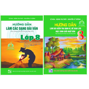 Sách - Combo 2 cuốn Hướng dẫn làm bài kiểm tra định kì + Hướng dẫn làm các dạng bài văn lớp 8 ( KL) - 2023