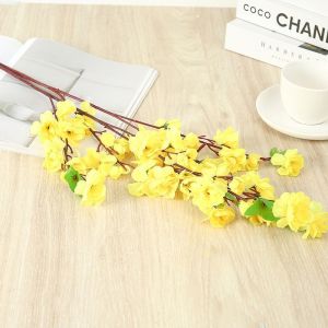 65CM Artificial Cherry Spring Plum Peach Branch Silk Blossom Flower Home Decorative Wedding Flowers Fake Flower Decoration Ornaments