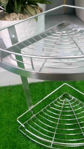 Kệ góc 2 tầng nhà tắm inox 304  kích thước 25x25cm