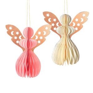 6PCS thiên thần tổ ong giấy trang trí tổ ong trang trí cho Christmas Cây tường đám cưới tiệc mừng bé chào đời tiệc sinh nhật