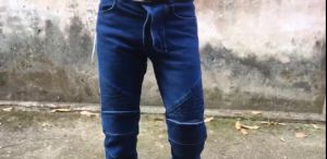 Celana Jeans Protektor Lutut Motor Biru
