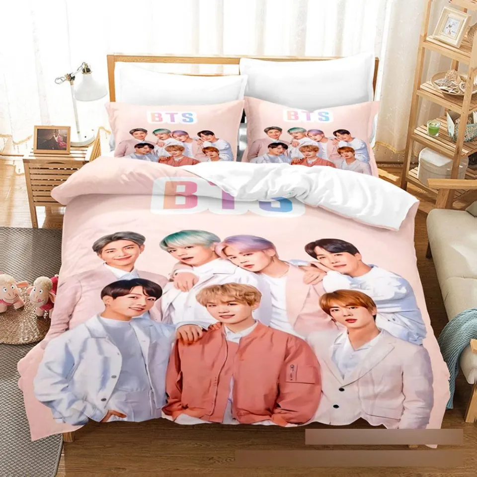 {High-end blanket} ST1 BTS 3in1 Bedding Set Bed Sheet Quilt Cover Dormitory  Washable Comfortable Student Home Suit