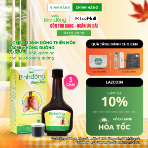 Combo 3 chai Bình Đông Thiên Môn Không Đường Dược Bình Đông - Hỗ trợ bổ phế giảm ho giảm đau họng chai 280ml