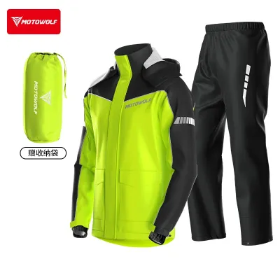 Motowolf Raincoat V3B & V3C (V4) Rain Coat Version 4 Upgraded Waterproof and Windproof Raincoat with Carry Bag - Original