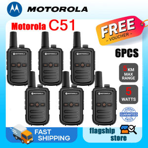 (10Pcs) Motorola C51 two way radio Walkie Talkies Long range 5KM High-frequency 400-470 Mhz Walkie-Talkies high-capacity 9800mAH 16channels high power 5W IP54 Waterproof dustproof Outdoor/Marine/Mountain area/Construction site/Underpass/High Rise