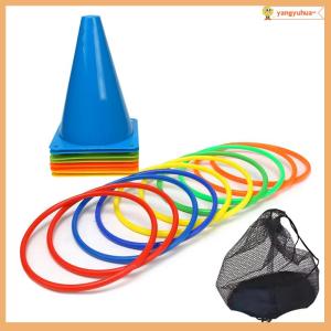 yangyuhua Party Games Ring Toss Game Carnival Combo Set Soft Plastic Cones Ring Toss Games Throwing Game Toy For Kid Adult