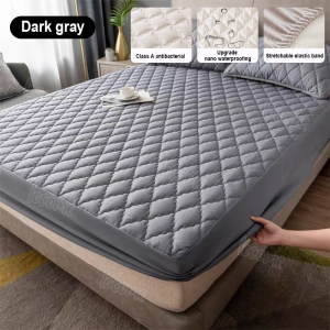 MOCOO 100% Waterproof Mattress Protector Cover Thicken Quilted Cotton Pad Bed Sheet Fitted Queen Mattress Bedspread