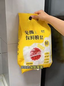 Keranixy Disposable Elastic Food Cover Plastic Wrap Wall Mounted Bowl Plate Fresh Storage Bag Penutup Pinggan