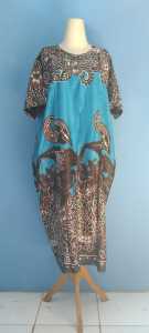 Dress Batik Wayang Desain Etnik Motif Geometris Jumbo Ukuran Plus