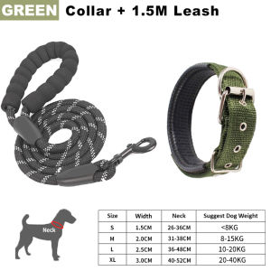 Dog Leash and Collar Heavy Duty Dog Harness and Leash Dog Leash Padded Handle and Highly Reflective