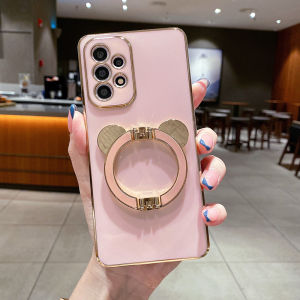 [With Holder]KISSCASE Samsung S23Ultra/S23+/S23 Samsung S22Ultra S22+/S22 Samsung S21 Samsung Note 20 Ultra Panda Bracket Electroplated Soft Phone Case