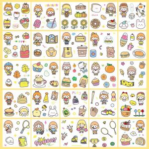Ready Stock Cartoon Transparent Stickers 25pcs and 100pcs Pack Waterproof Deco