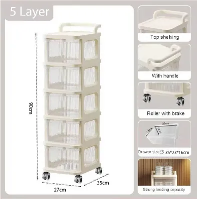 Muji Trolley Rack Drawer Cabinet Stroller Baby Storage Rack Cabinet Removable Floor Baby Toy Storage Rack Rak Snek